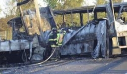 Video: Xe tải đâm xe buýt chở học sinh